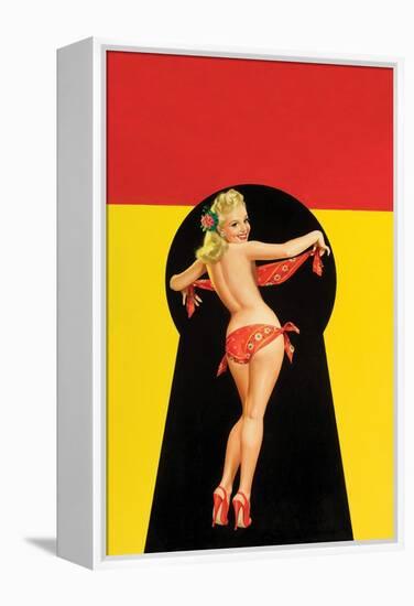 Whisper Magazine; "Keyhole Pinup with Bandana"-Peter Driben-Framed Stretched Canvas