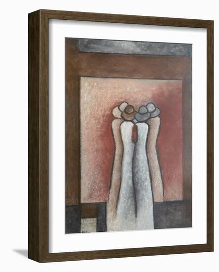 Whispering Ladies,  pastel-Margo Starkey-Framed Giclee Print