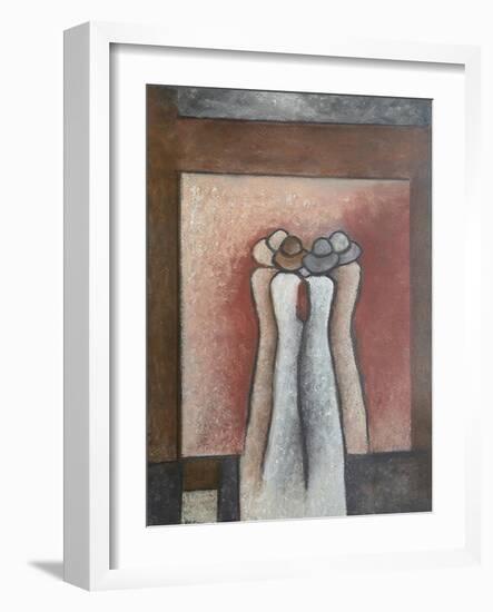 Whispering Ladies,  pastel-Margo Starkey-Framed Giclee Print