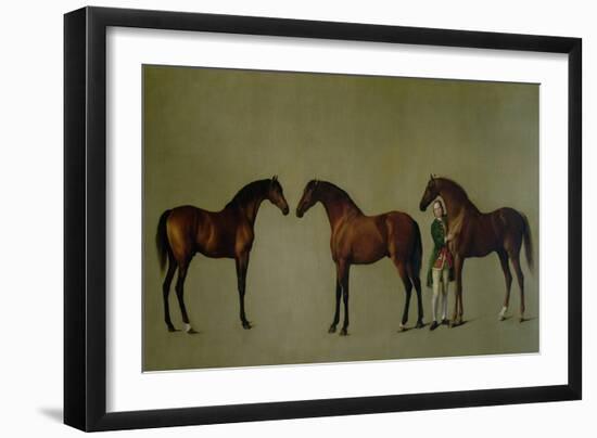 Whistlejacket and Two Other Stallions with Simon Cobb, the Groom, 1762-George Stubbs-Framed Giclee Print