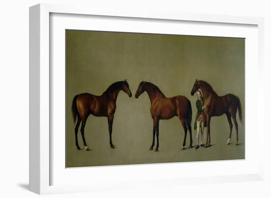 Whistlejacket and Two Other Stallions with Simon Cobb, the Groom, 1762-George Stubbs-Framed Giclee Print