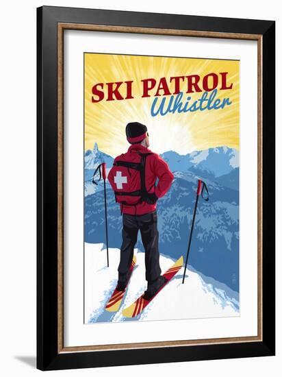 Whistler, Canada - Vintage Ski Patrol-Lantern Press-Framed Art Print