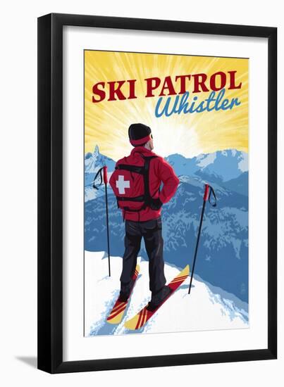 Whistler, Canada - Vintage Ski Patrol-Lantern Press-Framed Art Print