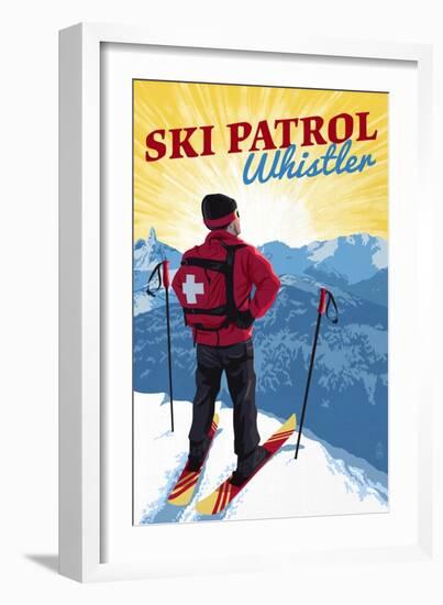 Whistler, Canada - Vintage Ski Patrol-Lantern Press-Framed Art Print