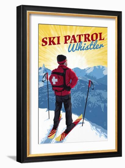 Whistler, Canada - Vintage Ski Patrol-Lantern Press-Framed Art Print