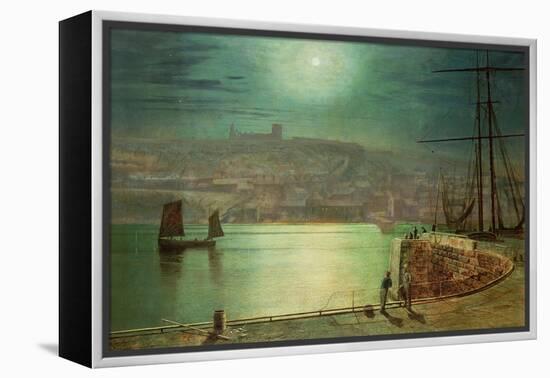 Whitby Harbour by Moonlight, 1870-John Atkinson Grimshaw-Framed Premier Image Canvas