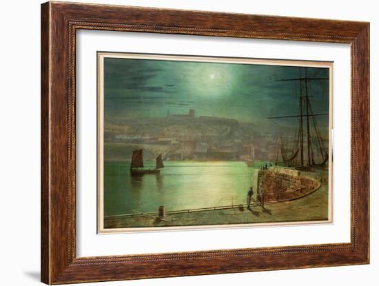 Whitby Harbour by Moonlight, 1870-Grimshaw-Framed Giclee Print