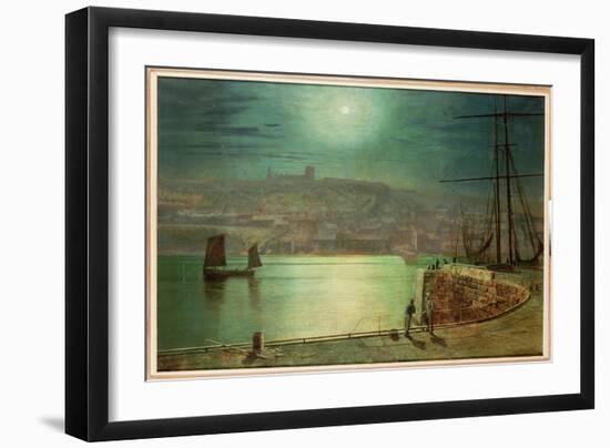 Whitby Harbour by Moonlight, 1870-Grimshaw-Framed Giclee Print