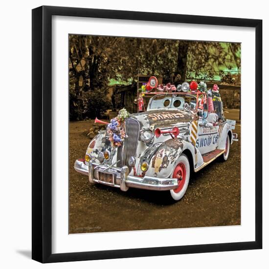 White 1950's Car with Adornments-Salvatore Elia-Framed Photographic Print