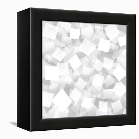 White Abstract Background With Geometrical Objects-Blan-k-Framed Stretched Canvas