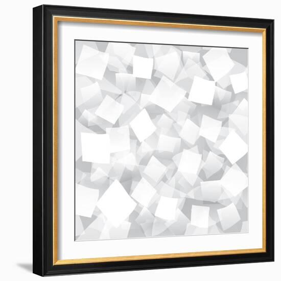 White Abstract Background With Geometrical Objects-Blan-k-Framed Premium Giclee Print