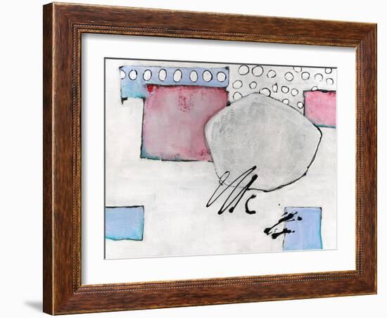 White Abstract Design Landscape-Blenda Tyvoll-Framed Art Print