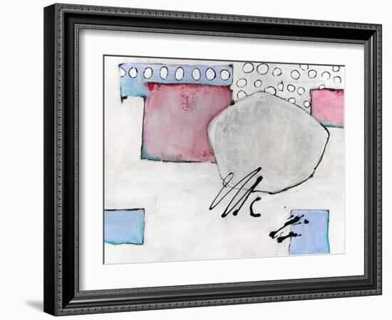 White Abstract Design Landscape-Blenda Tyvoll-Framed Art Print