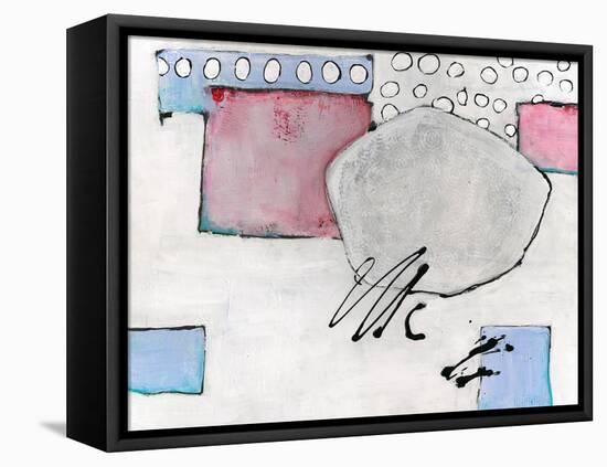 White Abstract Design Landscape-Blenda Tyvoll-Framed Stretched Canvas