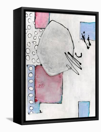 White Abstract Design-Blenda Tyvoll-Framed Stretched Canvas