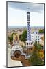 White and Blue Tower, Park Guell, Barcelona, Spain-George Oze-Mounted Photographic Print