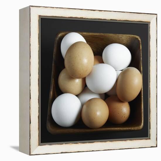 White and Brown Eggs in Basket-John Wilkes-Framed Premier Image Canvas