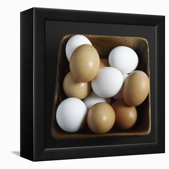 White and Brown Eggs in Basket-John Wilkes-Framed Premier Image Canvas