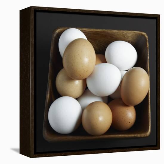 White and Brown Eggs in Basket-John Wilkes-Framed Premier Image Canvas