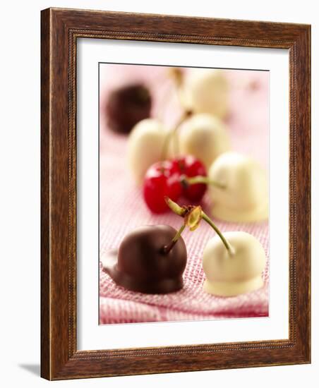 White and Dark Chocolate Cherries-Joff Lee-Framed Photographic Print