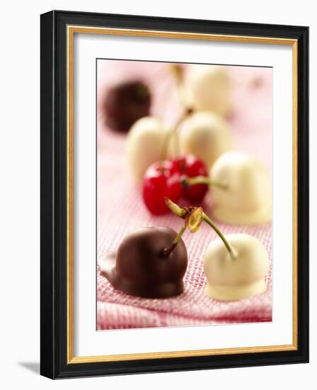 White and Dark Chocolate Cherries-Joff Lee-Framed Photographic Print