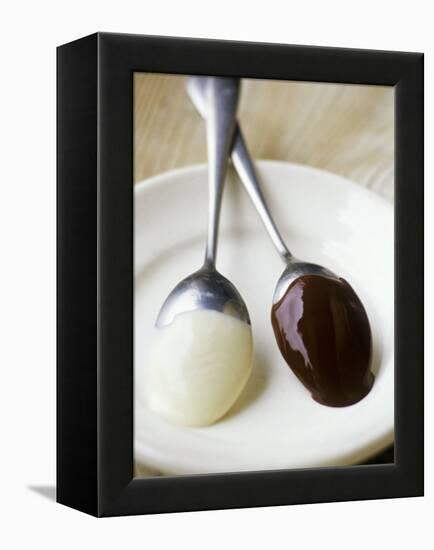 White and Dark Couverture on Spoons-Debi Treloar-Framed Premier Image Canvas