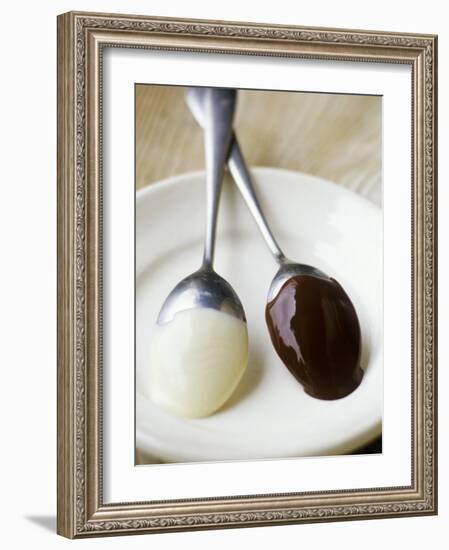 White and Dark Couverture on Spoons-Debi Treloar-Framed Photographic Print