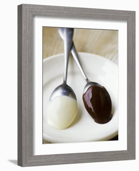 White and Dark Couverture on Spoons-Debi Treloar-Framed Photographic Print