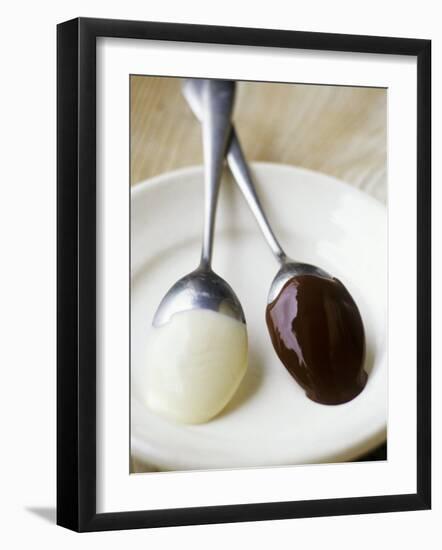 White and Dark Couverture on Spoons-Debi Treloar-Framed Photographic Print