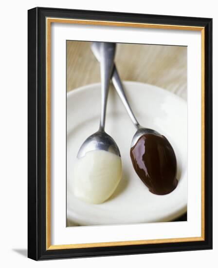 White and Dark Couverture on Spoons-Debi Treloar-Framed Photographic Print