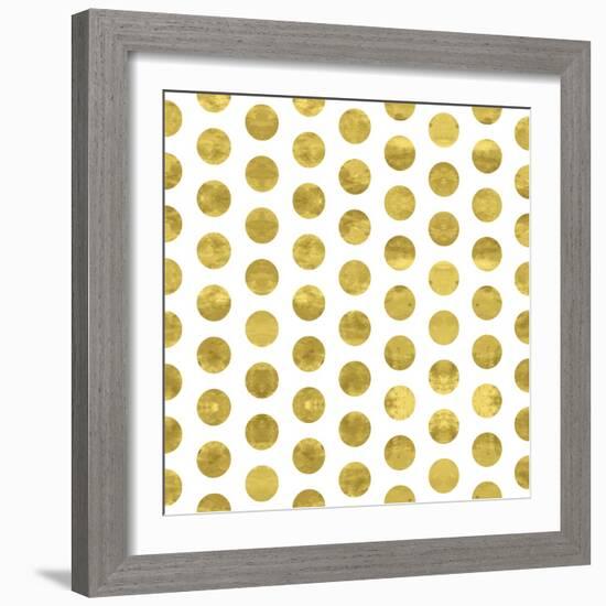 White and Gold Pattern. Abstract Geometric Modern Polka Dot Background. Vector Illustration.Shiny B-Lami Ka-Framed Art Print