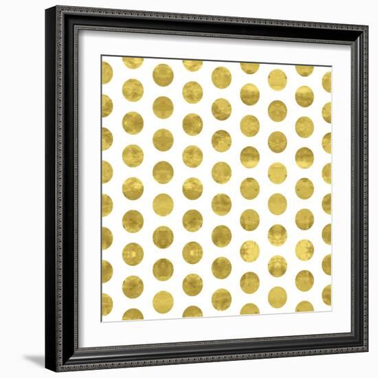 White and Gold Pattern. Abstract Geometric Modern Polka Dot Background. Vector Illustration.Shiny B-Lami Ka-Framed Art Print