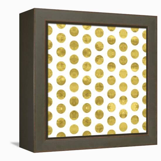 White and Gold Pattern. Abstract Geometric Modern Polka Dot Background. Vector Illustration.Shiny B-Lami Ka-Framed Stretched Canvas