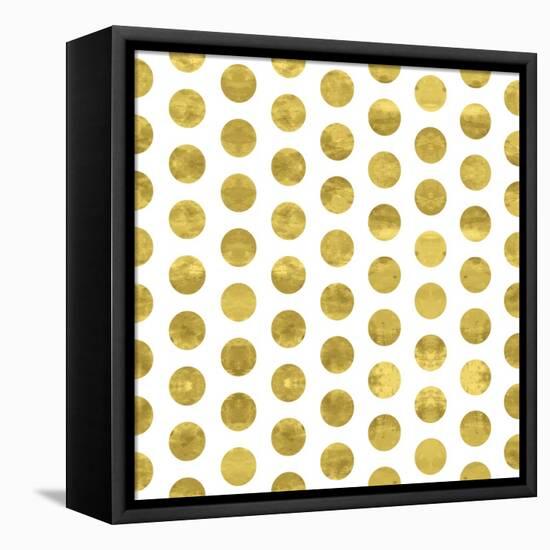 White and Gold Pattern. Abstract Geometric Modern Polka Dot Background. Vector Illustration.Shiny B-Lami Ka-Framed Stretched Canvas