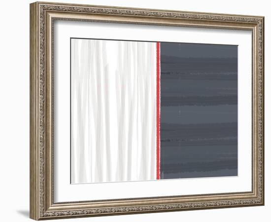 White and Gray-NaxArt-Framed Art Print