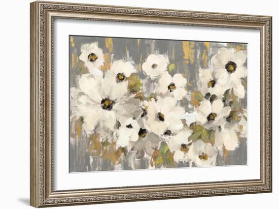 White and Green Bloom Gray-Silvia Vassileva-Framed Art Print