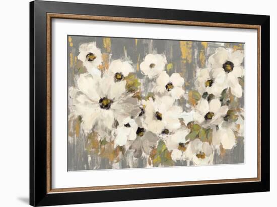 White and Green Bloom Gray-Silvia Vassileva-Framed Art Print