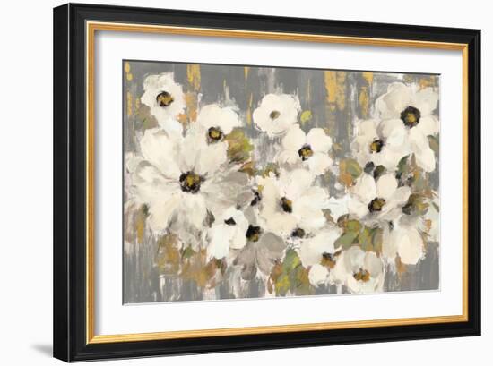 White and Green Bloom Gray-Silvia Vassileva-Framed Art Print