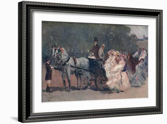 'White and Pink Tulle. - In The Park', c1900-Albert Ludovici-Framed Giclee Print