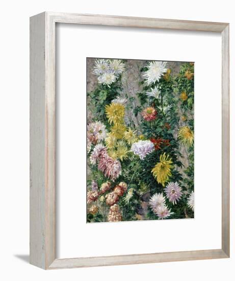 White and Yellow Chrysanthemums, 1893-Gustave Caillebotte-Framed Premium Giclee Print