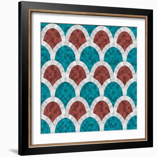 White Arch Mosaic Seamless Pattern in Antique Roman Style-NatBasil-Framed Photographic Print