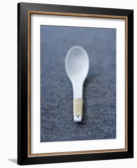 White Asian Soup Spoon-Jean Cazals-Framed Photographic Print