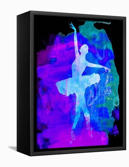 White Ballerina Watercolor-Irina March-Framed Stretched Canvas