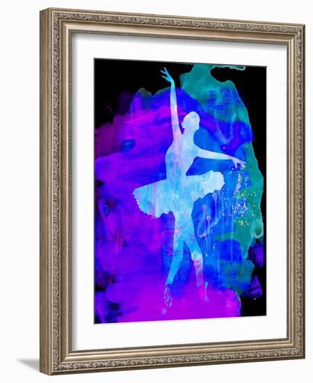 White Ballerina Watercolor-Irina March-Framed Art Print