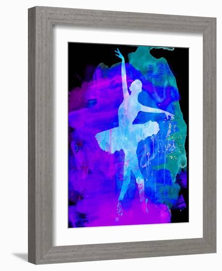 White Ballerina Watercolor-Irina March-Framed Art Print