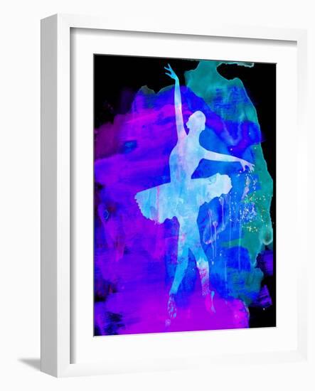 White Ballerina Watercolor-Irina March-Framed Art Print