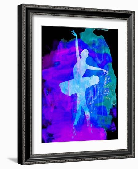 White Ballerina Watercolor-Irina March-Framed Art Print
