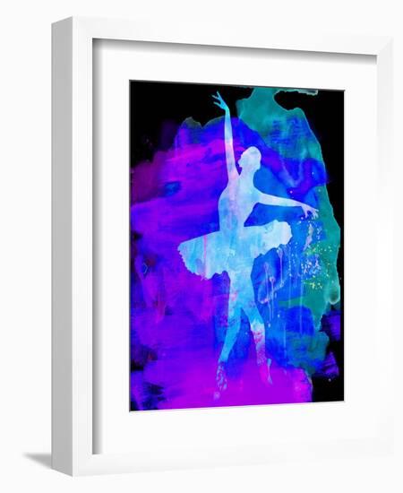 White Ballerina Watercolor-Irina March-Framed Art Print