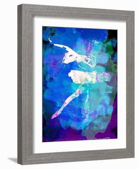 White Ballerina Watercolor-Irina March-Framed Art Print