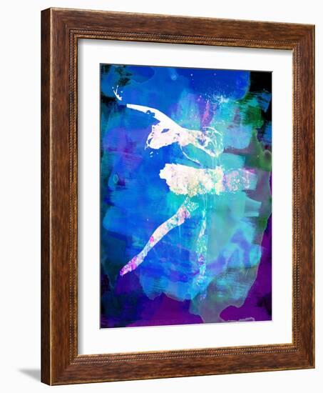 White Ballerina Watercolor-Irina March-Framed Art Print